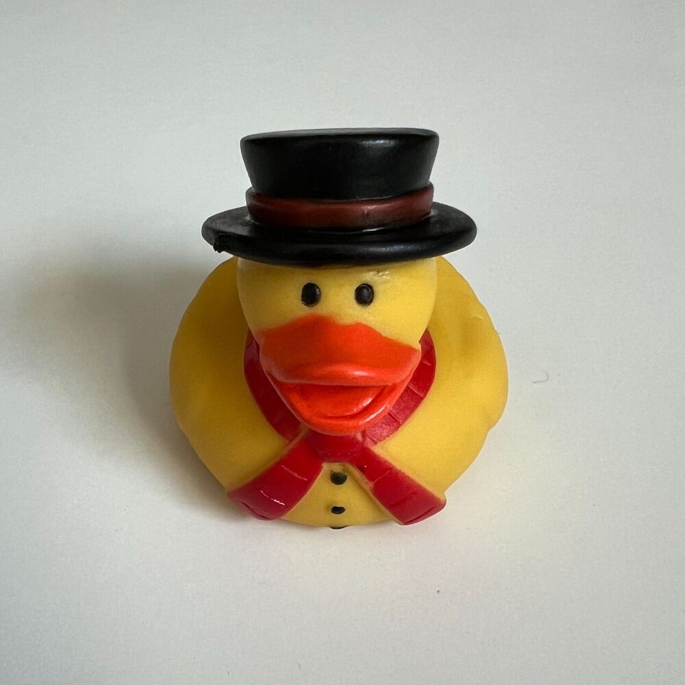 Rubber Duckie Winter Holiday Christmas Black Top Hat & Red Scarf  NWT